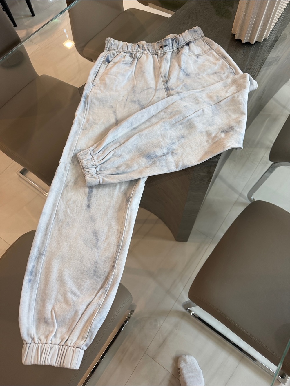 rag & bone Light Blue Tie-Dye Jogger Track Pants